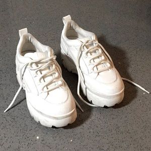 white platform lace up madden girl shoes.